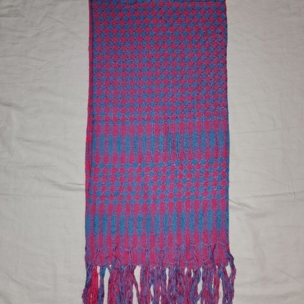 Pink and Blue stripped Scarf